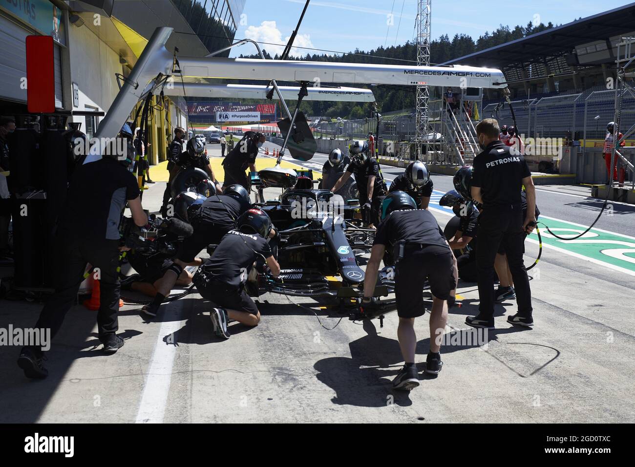 Valtteri Bottas (FIN) Mercedes AMG F1 W11. Steiermark Grand Prix, Freitag, 10. Juli 2020. Spielberg, Österreich. FIA Pool-Bild nur zur redaktionellen Verwendung Stockfoto