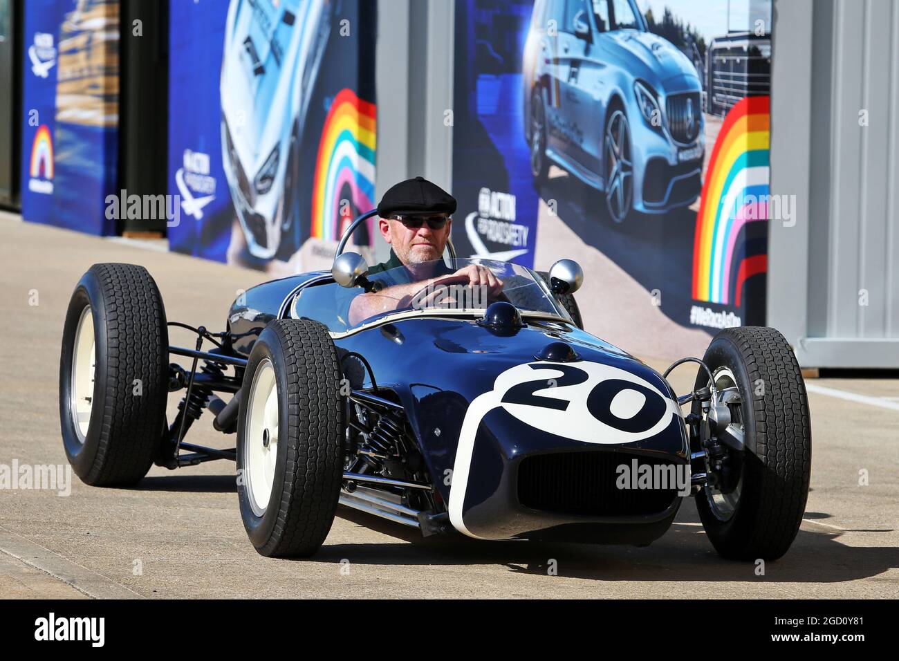 Paddock-Atmosphäre - historischer Rennwagen. 70. Jahrestag Grand Prix, Freitag, 7. August 2020. Silverstone, England. Stockfoto