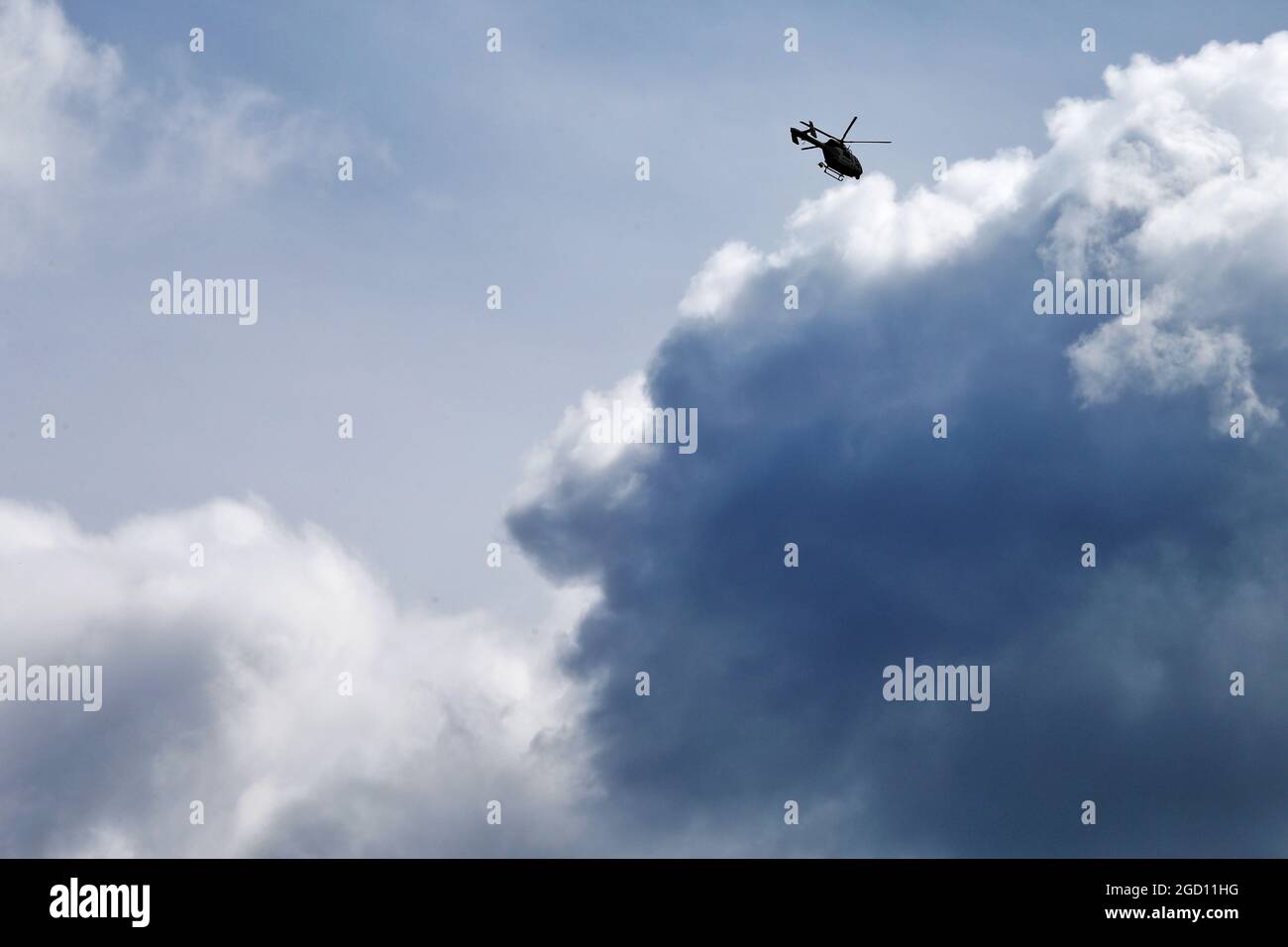 Rundflug-Atmosphäre - Hubschrauber. Großer Preis von Belgien, Sonntag, 30. August 2020. Spa-Francorchamps, Belgien. Stockfoto