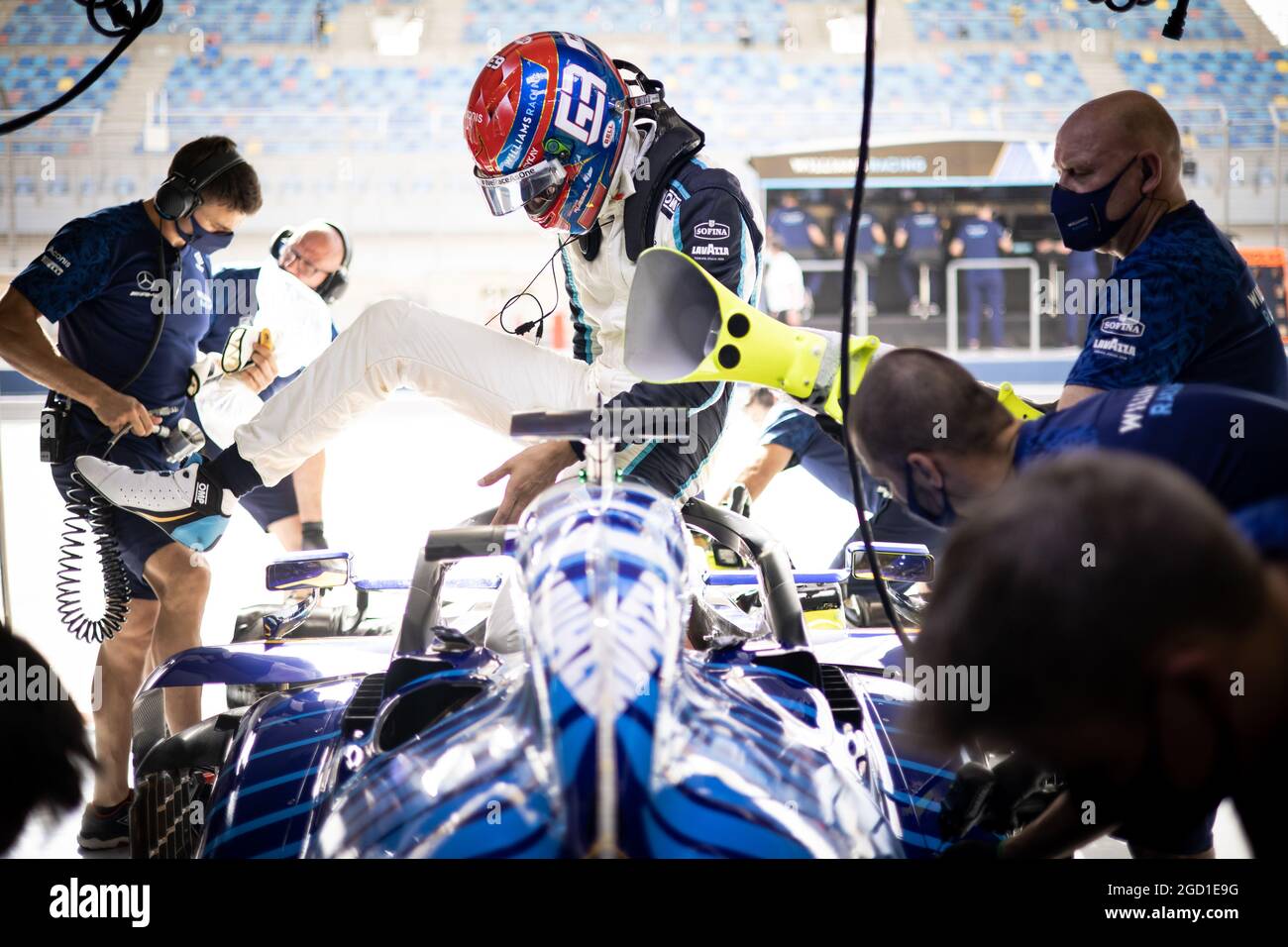 George Russell (GBR) Williams Racing FW43B. Großer Preis von Bahrain, Freitag, 26th. März 2021. Sakhir, Bahrain. Stockfoto