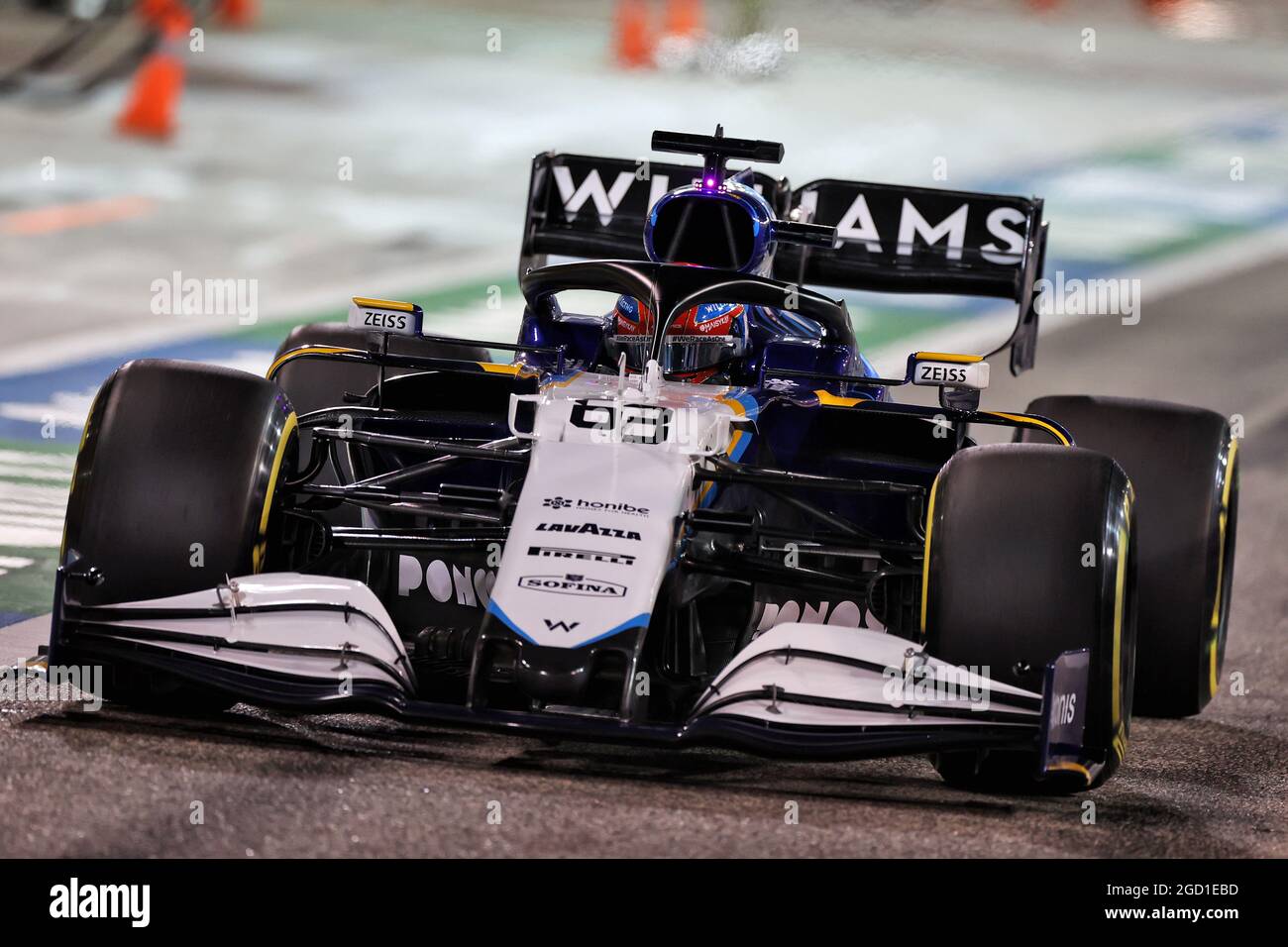George Russell (GBR) Williams Racing FW43B. Großer Preis von Bahrain, Freitag, 26th. März 2021. Sakhir, Bahrain. Stockfoto