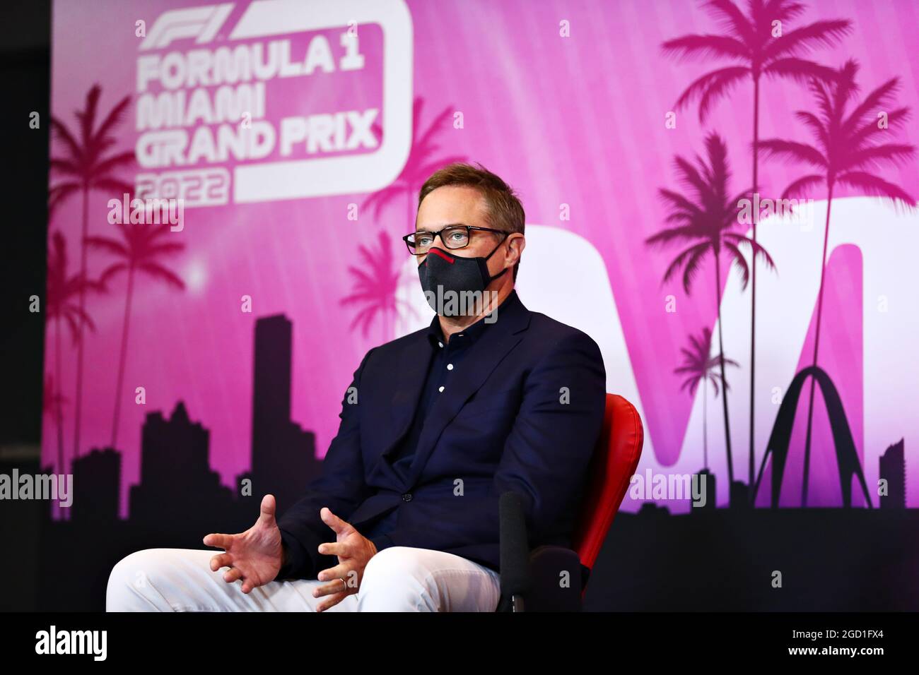 Tom Garfinkel (USA) Vice Chairman, President und Chief Executive Officer – Ankündigung des Grand Prix von Miami. Großer Preis der Emilia Romagna, Sonntag, 18. April 2021. Imola, Italien. FIA Pool-Bild nur zur redaktionellen Verwendung Stockfoto
