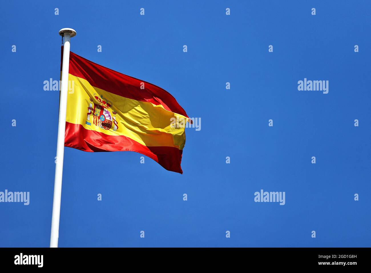 Circuit Atmosphäre - spanische Flagge. Großer Preis von Spanien, Donnerstag, 6. Mai 2021. Barcelona, Spanien. Stockfoto