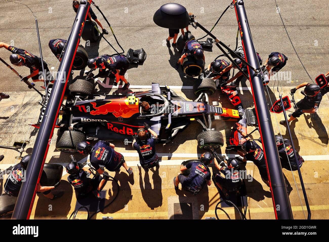 Red Bull Racing übt einen Boxenstopp aus. Großer Preis von Spanien, Samstag, 8. Mai 2021. Barcelona, Spanien. Stockfoto
