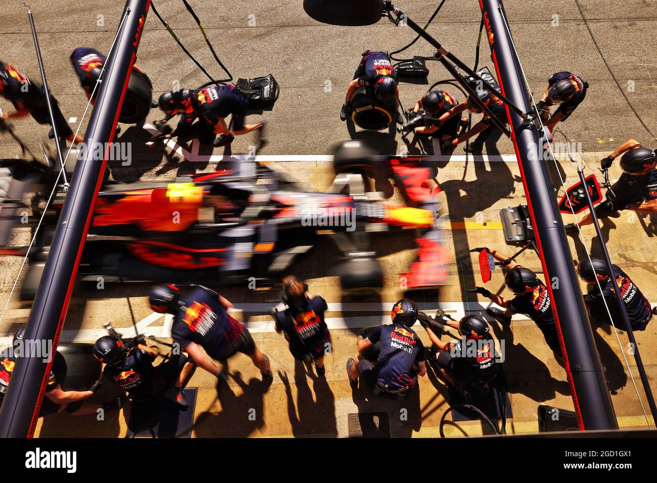 Red Bull Racing übt einen Boxenstopp aus. Großer Preis von Spanien, Samstag, 8. Mai 2021. Barcelona, Spanien. Stockfoto