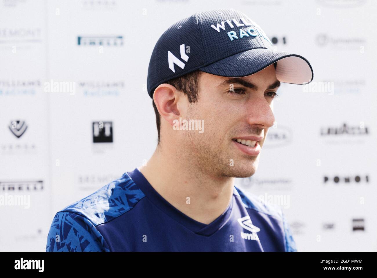 Nichola Latifi (CDN) Williams Racing mit den Medien. Großer Preis von Frankreich, Freitag, 18. Juni 2021. Paul Ricard, Frankreich. Stockfoto