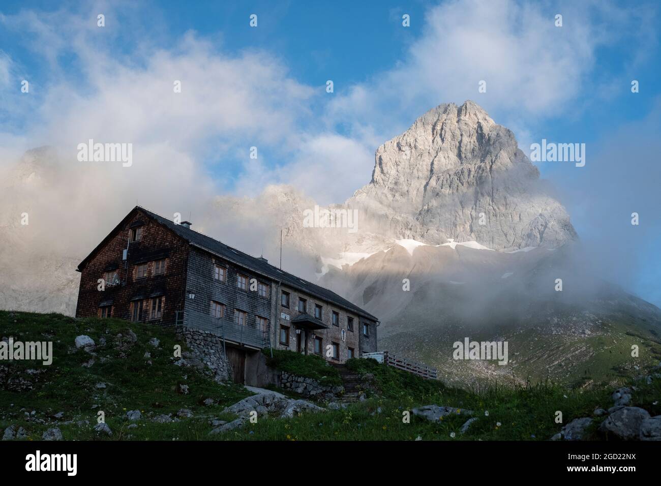 Geographie / Reisen, Österreich, Lamsenhütte, Karwendel (Berg-)Berge, ZUSÄTZLICHE-RIGHTS-CLEARANCE-INFO-NOT-AVAILABLE Stockfoto