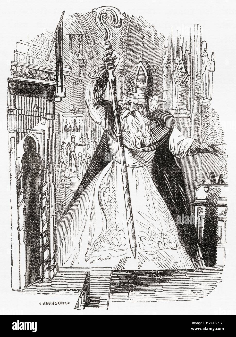 Wulstan Bransford, ? - 1349. Mittelalterlicher Bischof von Worcester, England. Aus dem malerischen England, seine Wahrzeichen und historischen Stätten, veröffentlicht 1891. Stockfoto