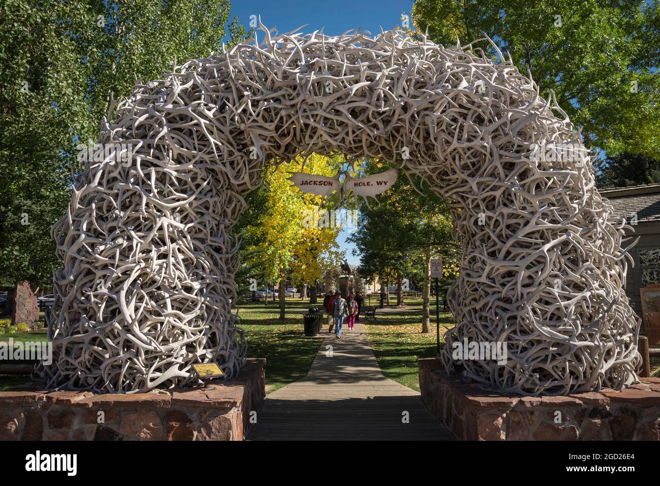 Antler Arch in Jackson, Wyoming. Stockfoto