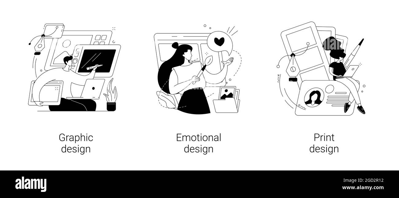 Design Services abstrakte Konzept Vektor Illustrationen. Stock Vektor