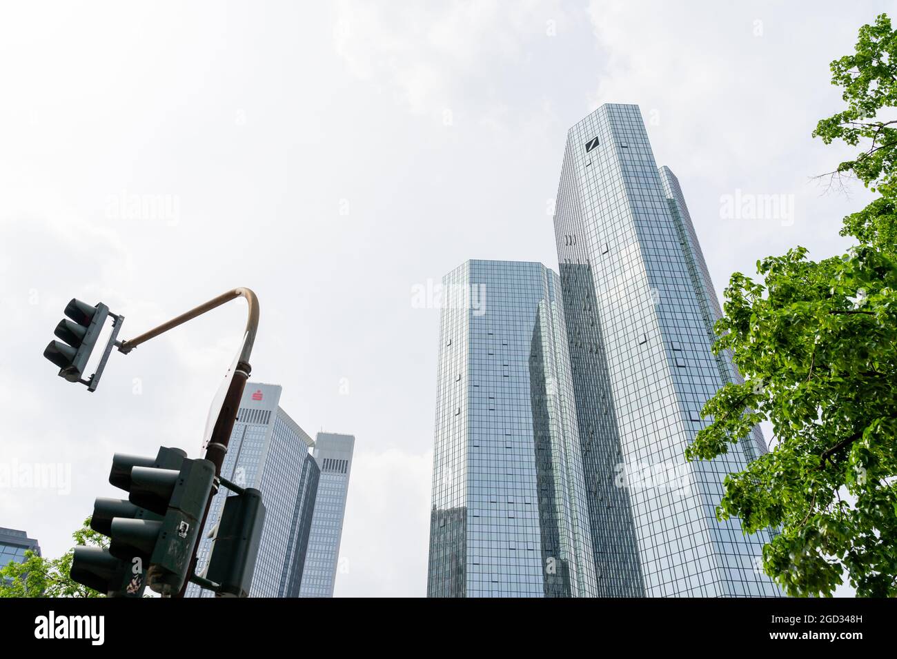 Deutsche Bank Twin Towers, Frankfurt am Mein, Hessen, Deutschland, Europa Stockfoto