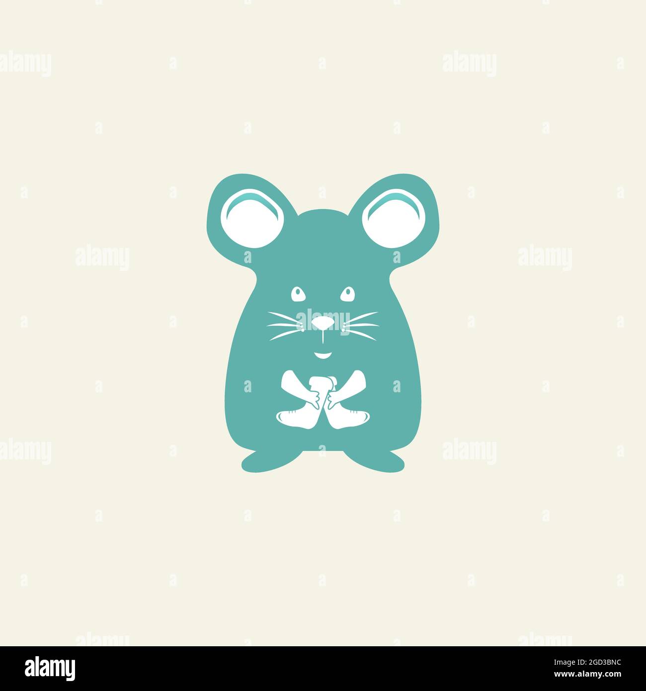 Einfaches Cartoon Maus-Logo. Moderne geometrische Maus Silhouette, Vektor-Illustration.EPS 10 Stock Vektor Einfaches Cartoon Maus-Logo. Moderne geometrische Maus Silhouette, Vektor-Illustration.EPS 10 Stock Vektor