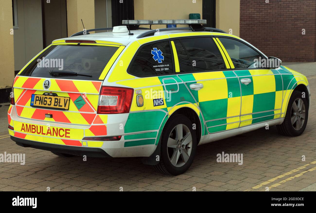 MED-PTS Ambulance Services, Fahrzeug, Hunstanton Promenade, Norfolk 2 Stockfoto