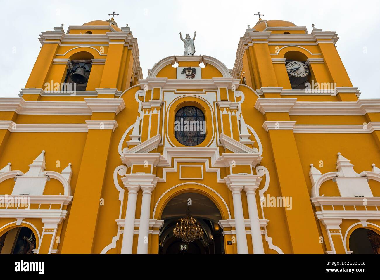 Fassade der Kathedrale von Trujillo, Peru. Stockfoto