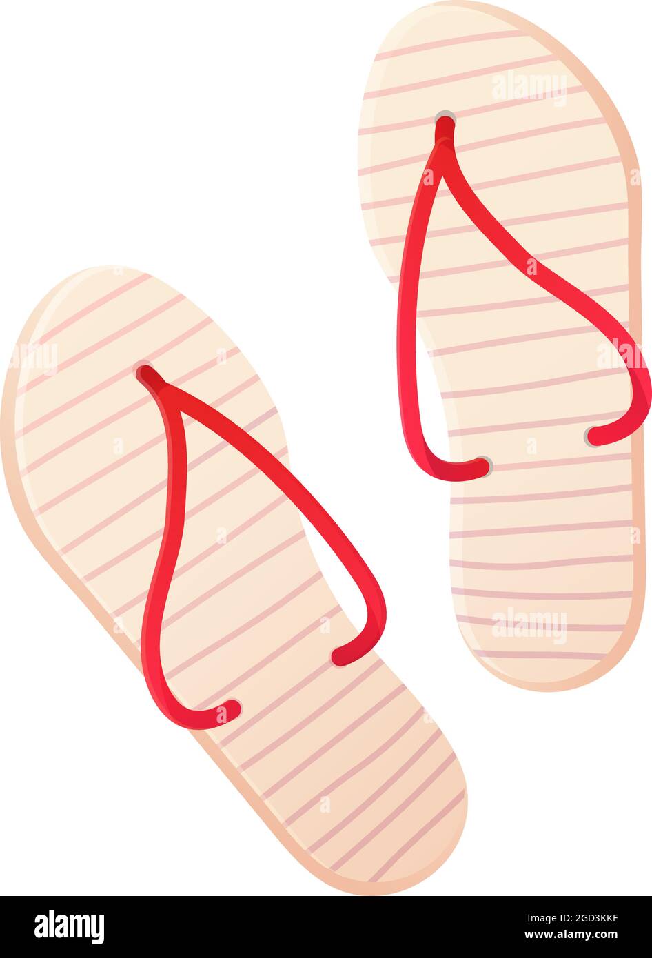 Sommer Bleichgummi Flip-Flops Paar in Cartoon realistischen Stil Stock Vektor