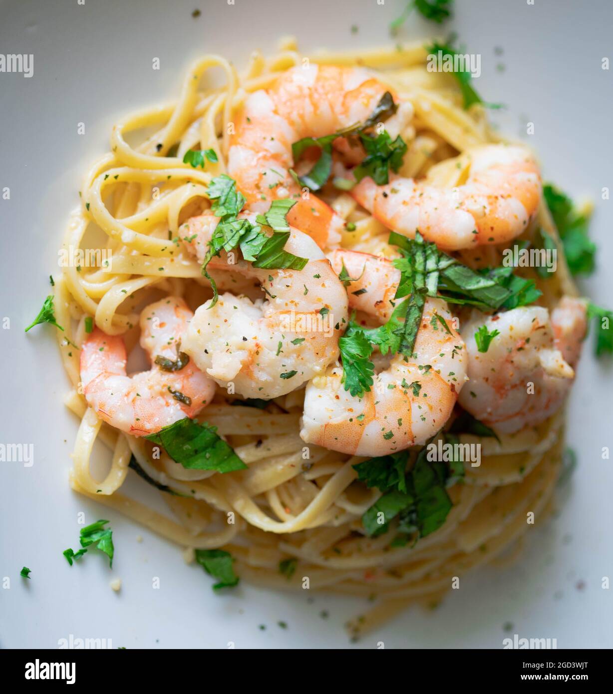 Shrimp Linguine Stockfoto