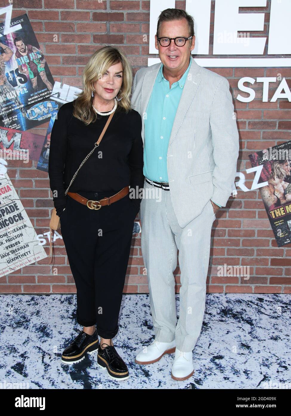 Los Angeles, Usa. August 2021. LOS ANGELES, KALIFORNIEN, USA - 10. AUGUST: Eliza Coyle und Joel Murray kommen zur Los Angeles Premiere von STARZ's 'Heels', die am 10. August 2021 in der Sacramento Street 2137 in Los Angeles, Kalifornien, USA, stattfand. (Foto von Xavier Collin/Image Press Agency) Quelle: Image Press Agency/Alamy Live News Stockfoto