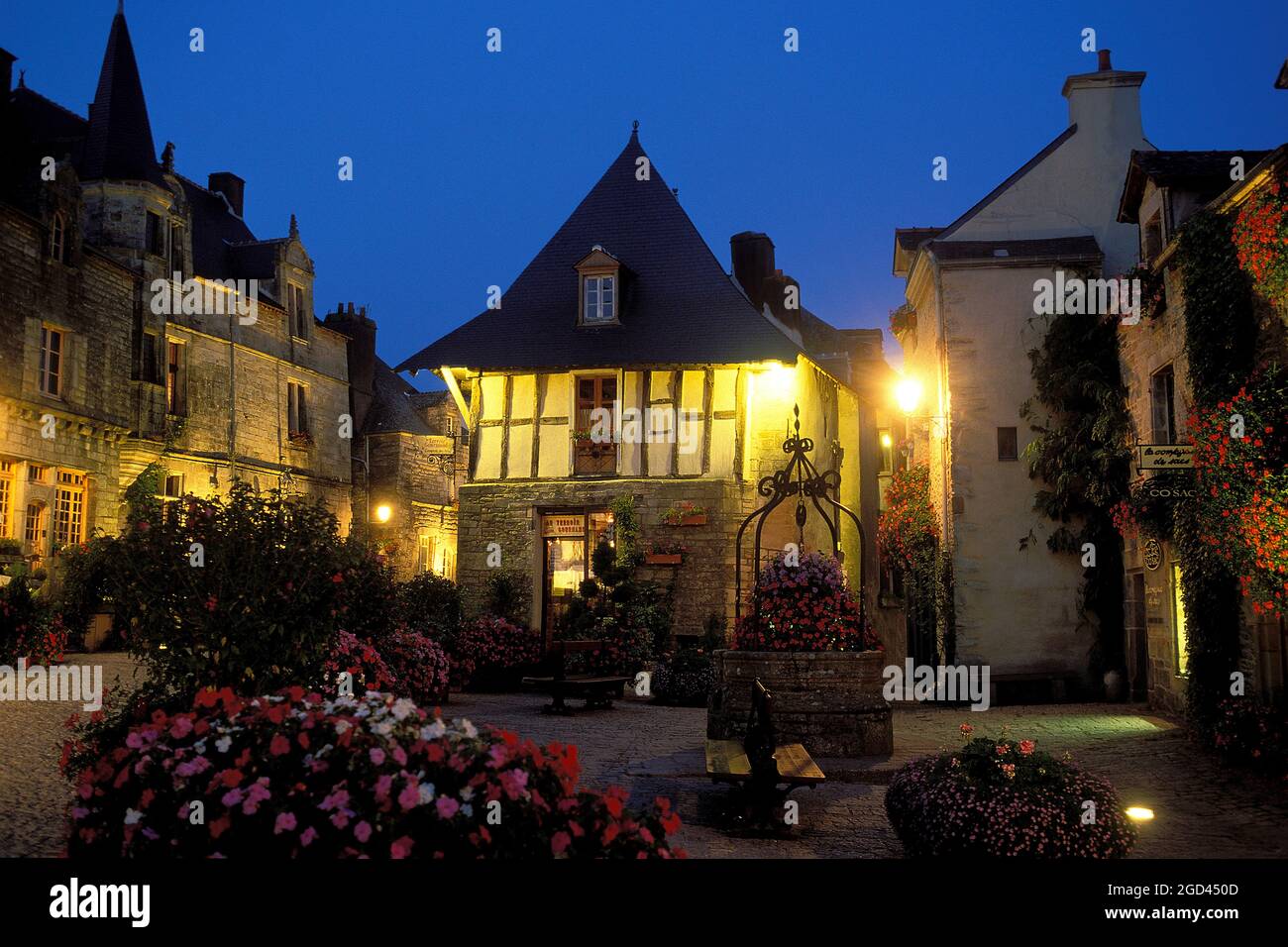 FRANKREICH, MORBIHAN(56), ROCHEFORT EN TERRE, DIE STADT HAT VERSCHIEDENE BEZEICHNUNGEN ERHALTEN, SIE IST TEIL DER KLEINEN STÄDTE MIT CHARAKTER UND SCHÖNSTEN DORFBEWOHNUNGEN Stockfoto