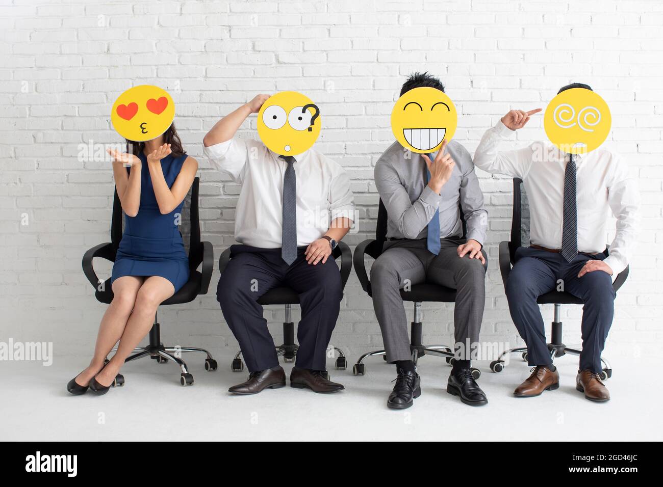 Geschäftsleute, die an einem Vorstellungsgespräch teilnehmen Stockfoto