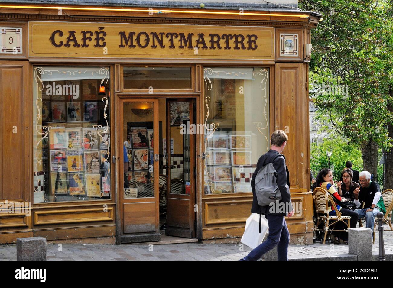 FRANKREICH, PARIS (75) 18. ARRONDISSEMENT, BEZIRK MONTMARTRE, CAFÉ MONTMARTRE IN DER RUE NORVINS Stockfoto