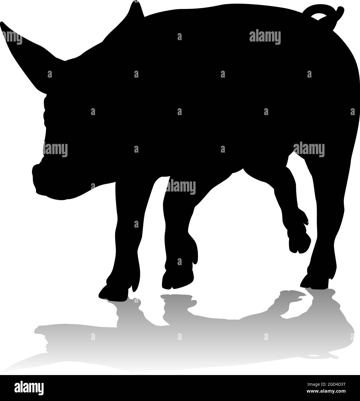 Schwein Silhouette Farm Animal Stock Vektor