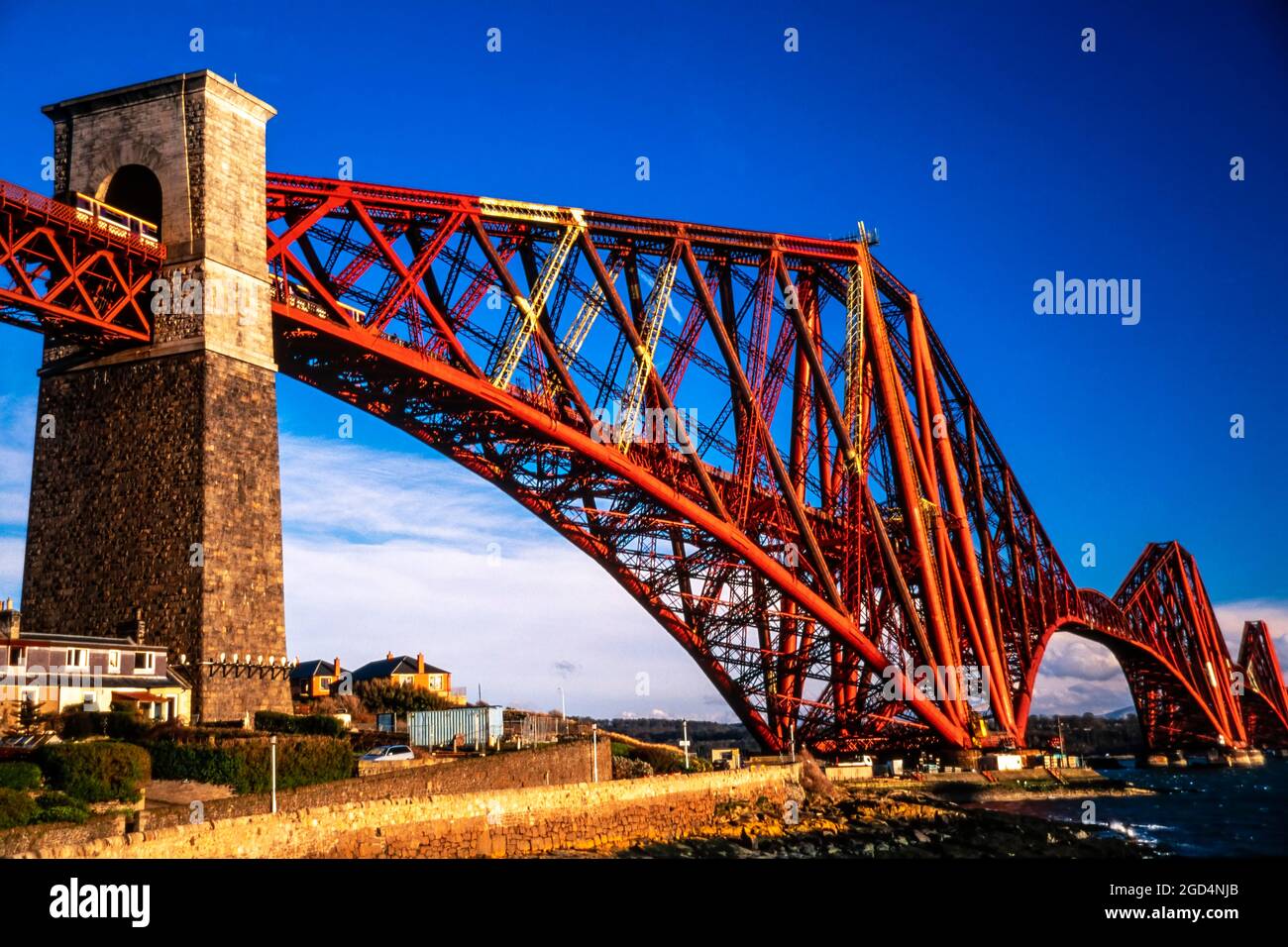 Landschaftsansicht der Forth Bridge, Schottland Stockfoto