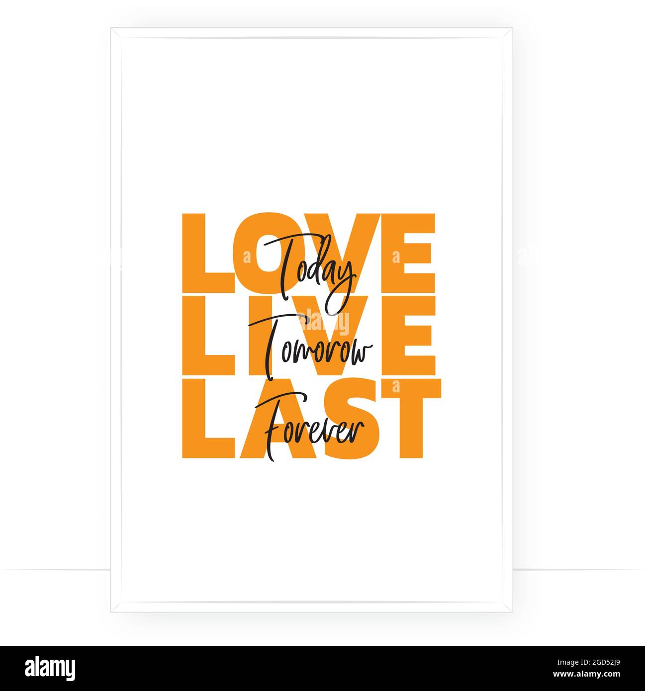 Liebe heute, lebe morgen, ewig, Vektor. Skandinavisches, minimalistisches, dreiteiles Poster-Design im Rahmen. Motivierendes, inspirierendes Lebenszitat. Stock Vektor
