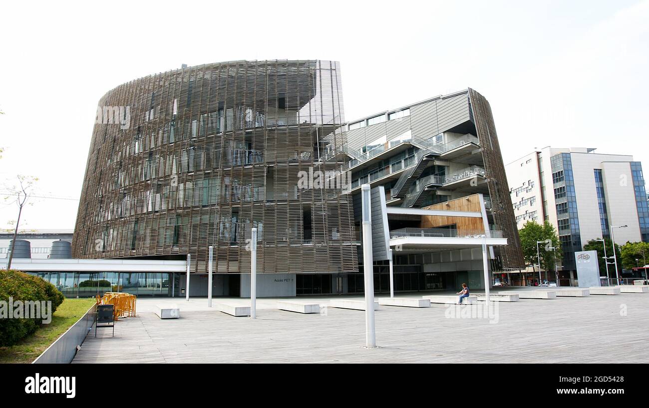 Modernes Gebäude des biomedizinischen Forschungsparks in Barcelona, Katalonien, Spanien, Europa Stockfoto