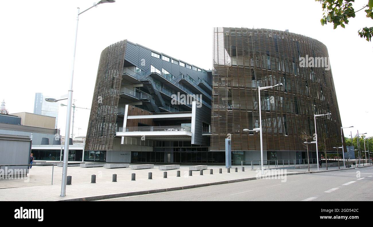 Modernes Gebäude des biomedizinischen Forschungsparks in Barcelona, Katalonien, Spanien, Europa Stockfoto