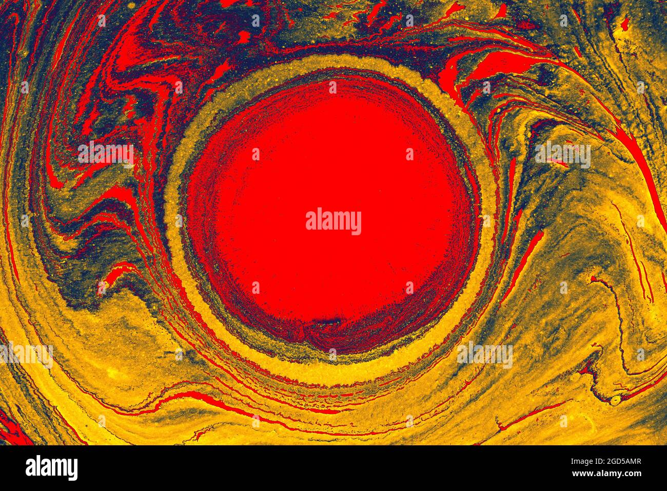 Illustration einer Mischung von Farben mit einer runden Form in der Mitte Stockfoto