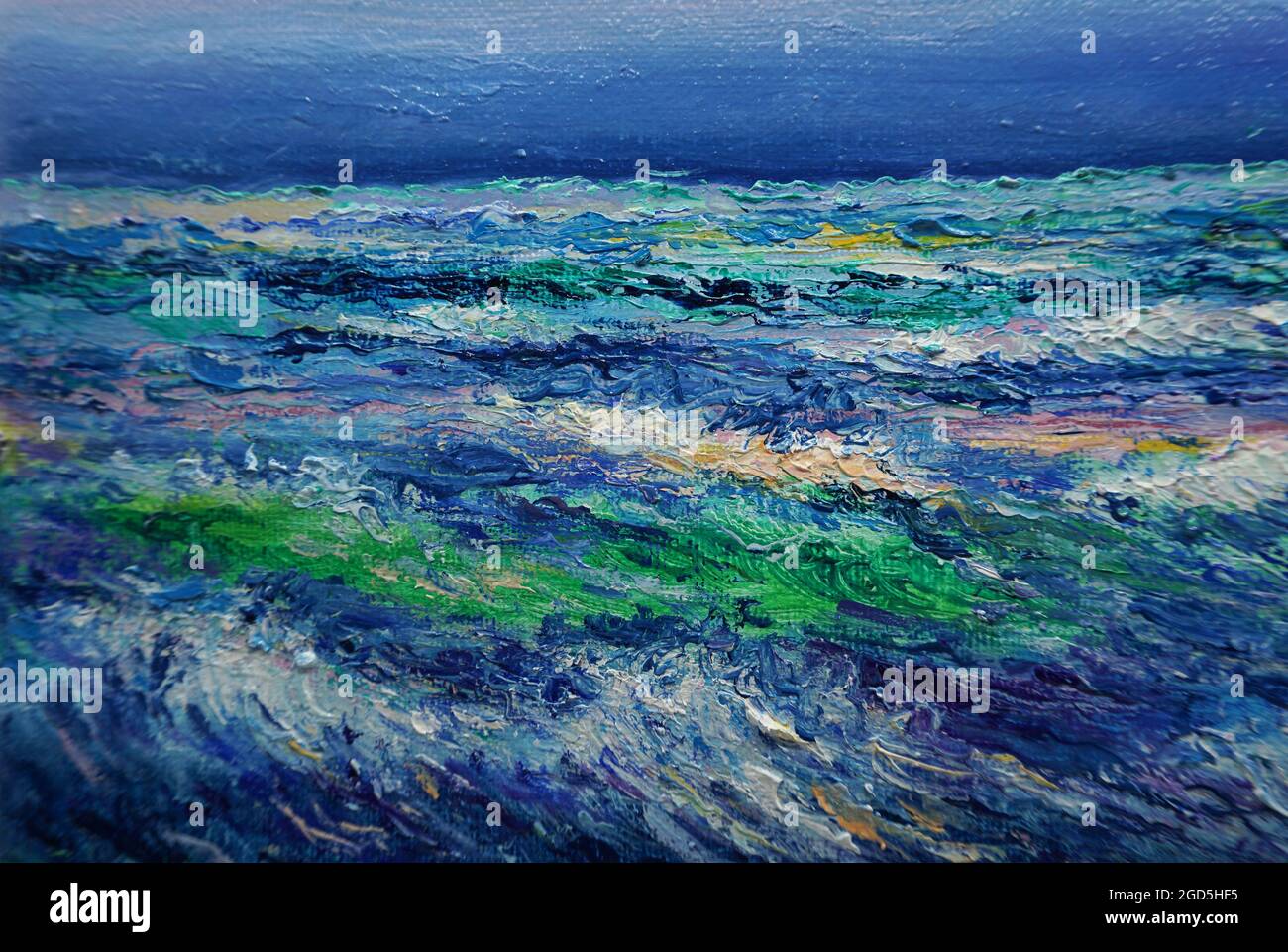 Ölfarbe Malerei Kunst Klasse, Meer, Welle, Hintergründe für Design Stockfoto