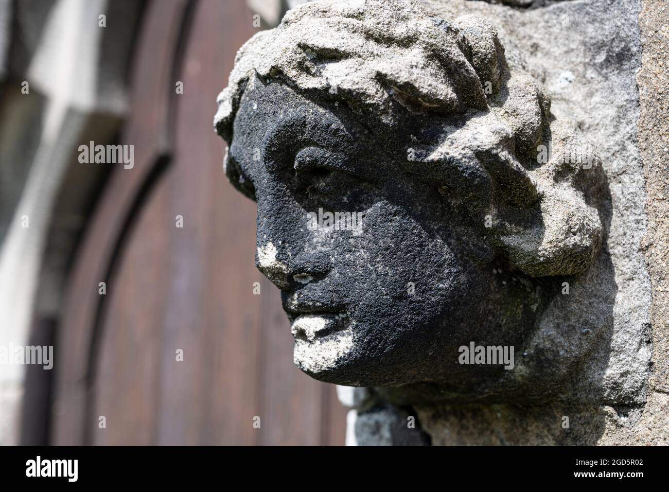 Figurenkorbinen in der St Michael & All Angels Church, Linton, Skipton Yorkshire Dales, Großbritannien Stockfoto