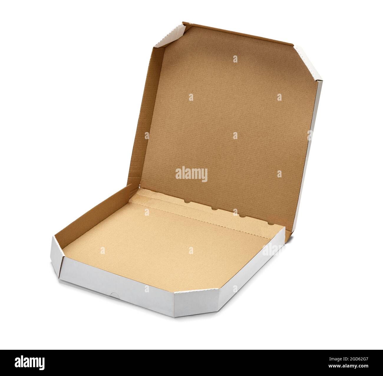 Pizzakarton Lebensmittelkarton Lieferpaket Stockfoto