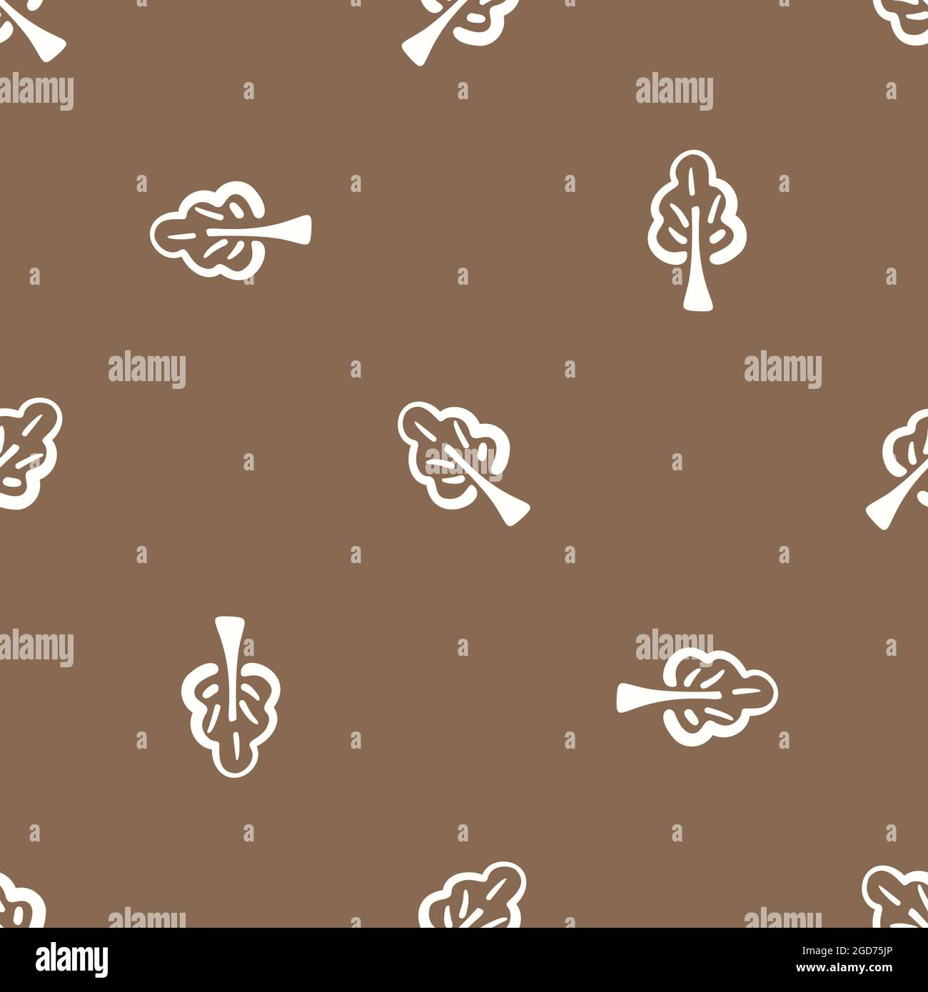 Nahtlose Hintergrund Winter Baum Geschlecht neutral Muster. Skurrile minimal erdig 2 Ton Farbe. Kinder Kinderzimmer Tapete oder Boho Cartoon Mode ganz Stock Vektor