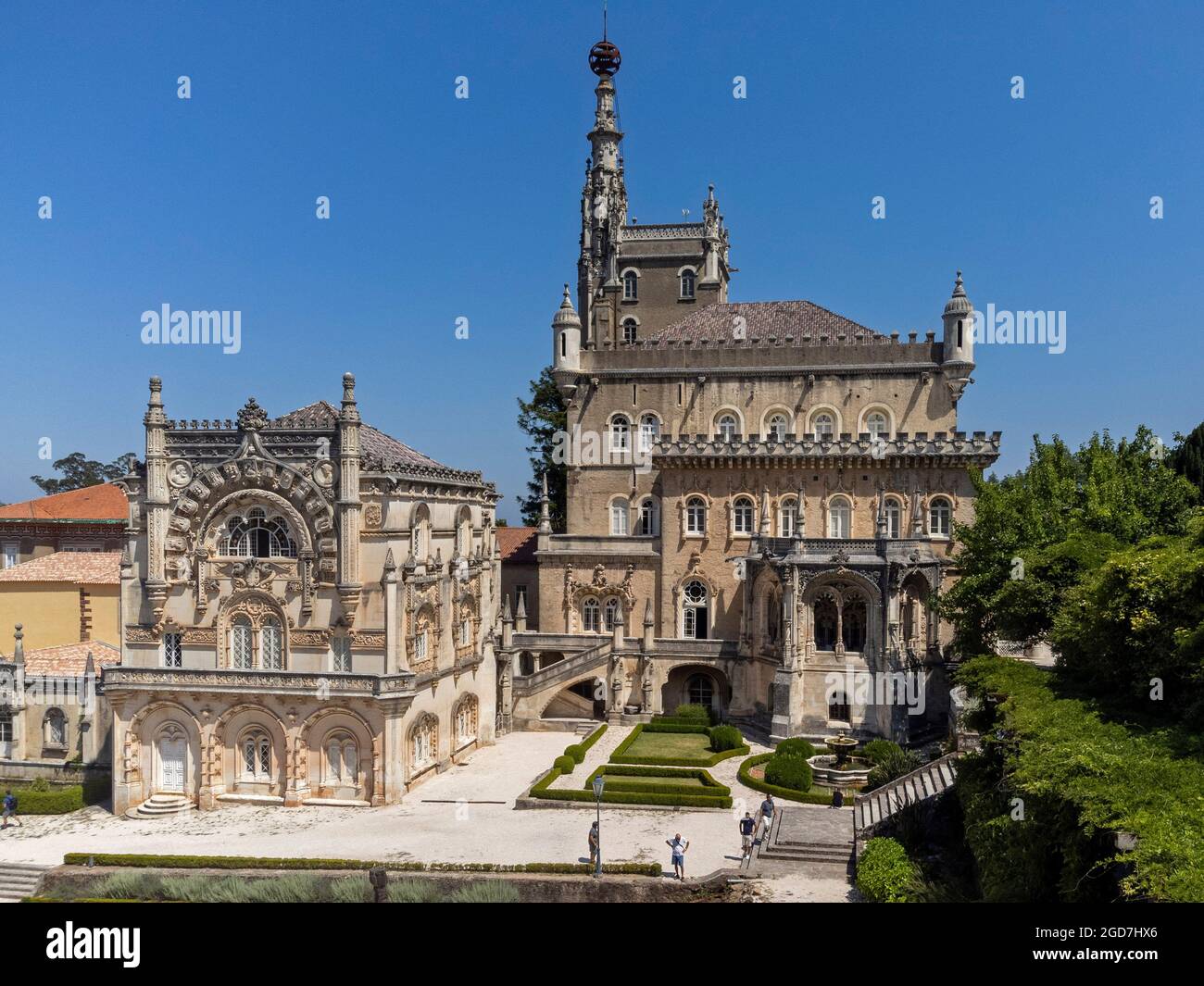 Luftaufnahme des Bussaco Palace Hotels, Serra do Bussaco, Portugal Stockfoto