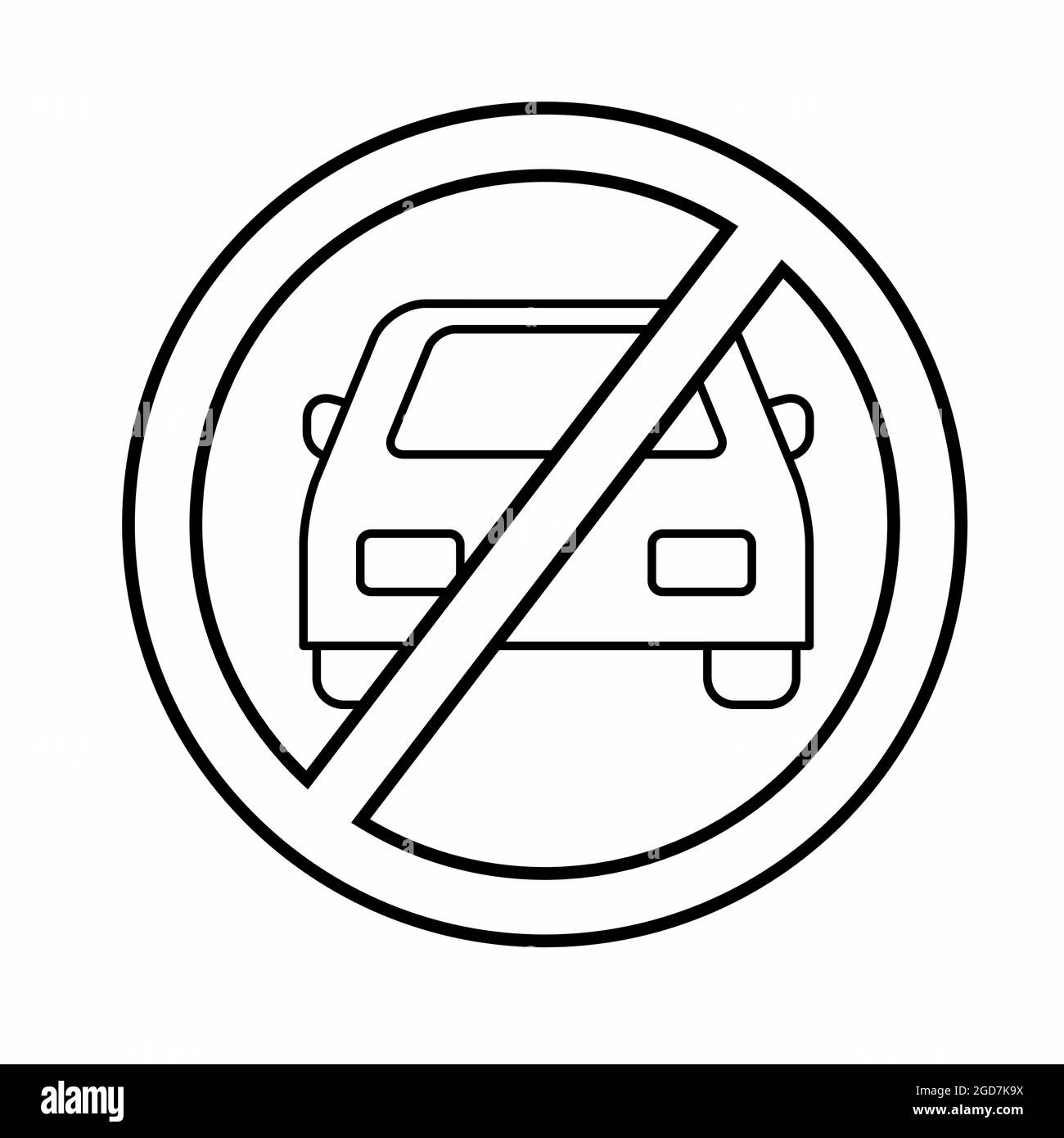 Vektor-Grafik von No Parking - Linie Stil - einfache Illustration. Bearbeitbare Kontur. Design template vector.outline style Design.Vector Grafik illustrat Stock Vektor