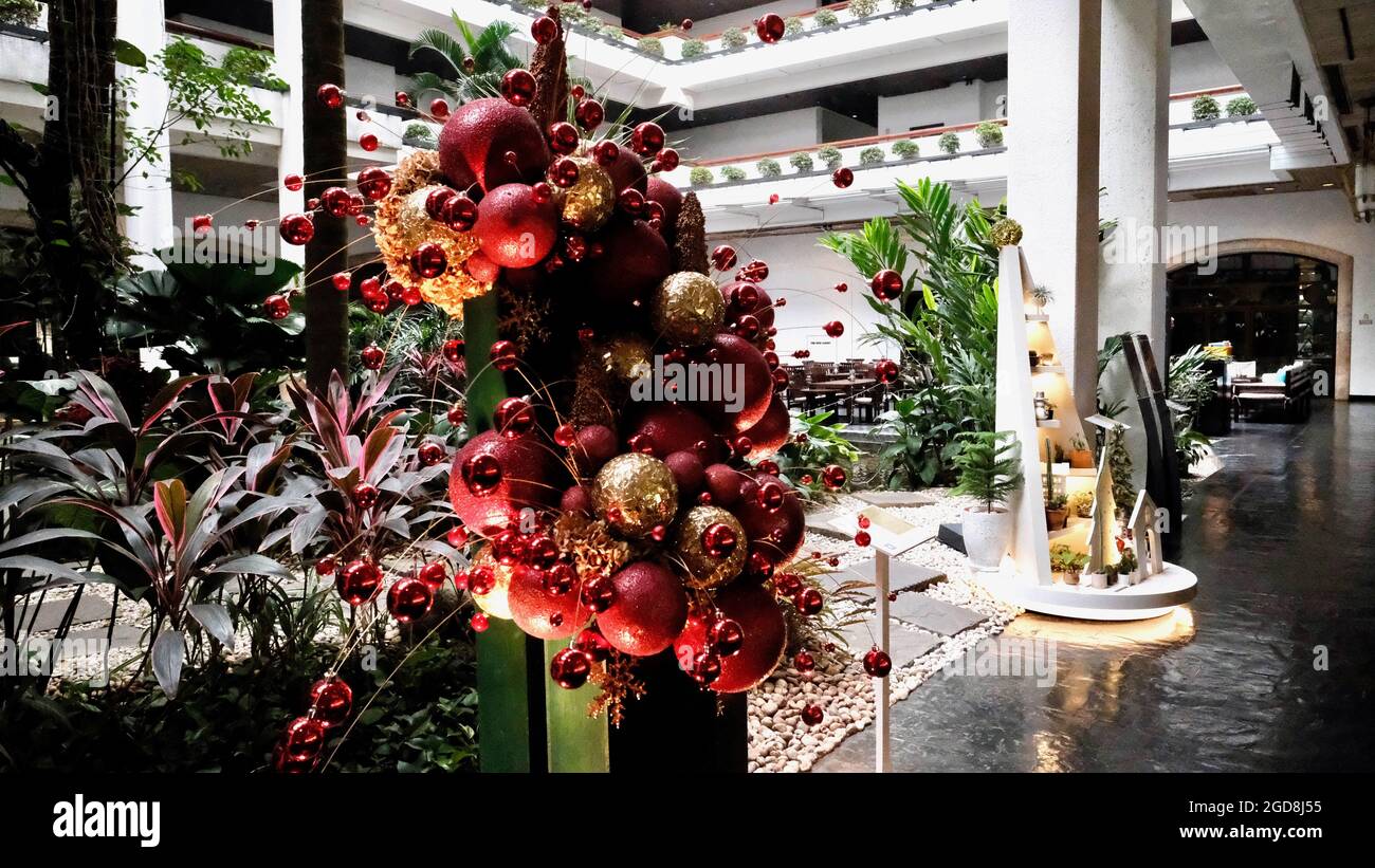 Weihnachtszeit Anantara Siam Bangkok Hotel Lobby Stockfoto