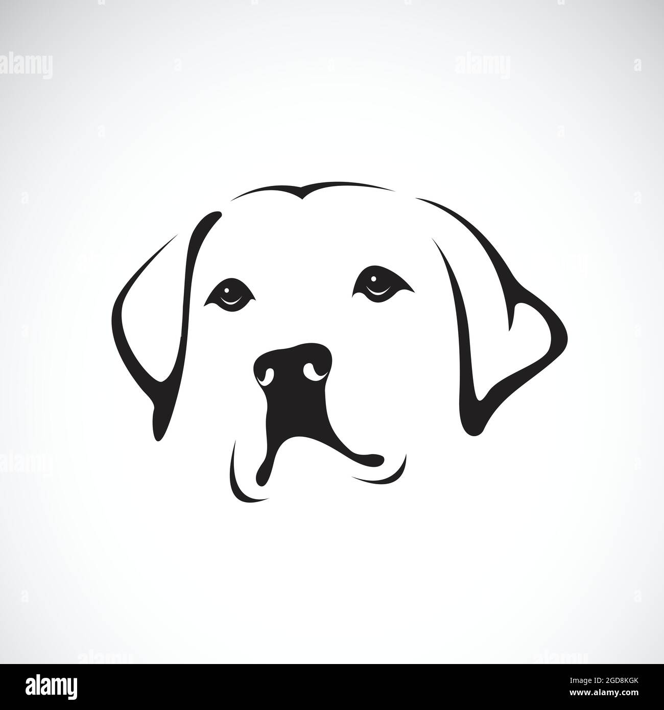 Vektor eines Hundekopfes (Labrador Retriever) auf weißem Hintergrund, Haustier. Tiere. Leicht editierbare Vektorgrafik mit Ebenen. Stock Vektor