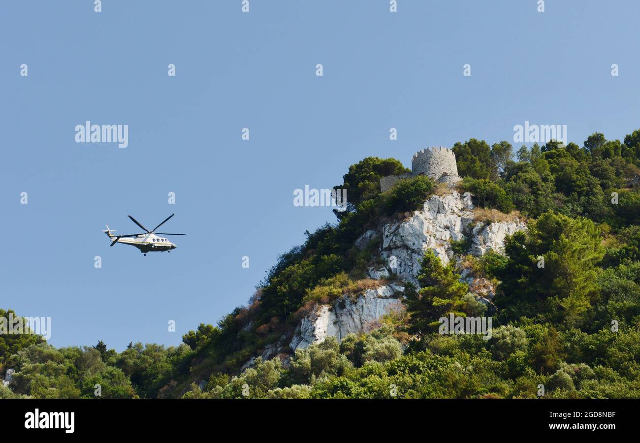 Bergige Landschaften von Capri, Italien. Stockfoto