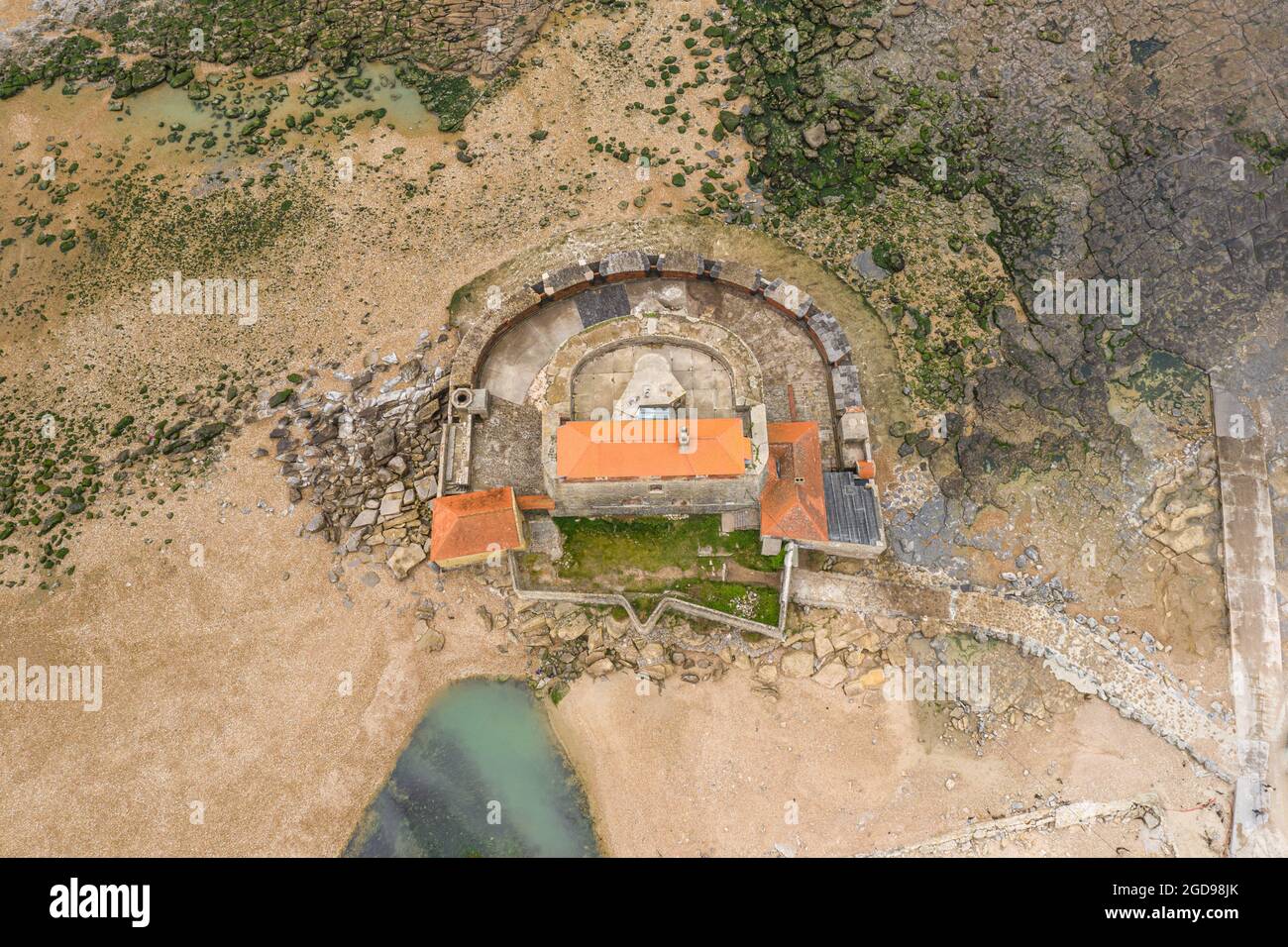 Vue aérienne du fort d'Ambleteuse, Frankreich, Hauts de France, Côte d'opale Stockfoto