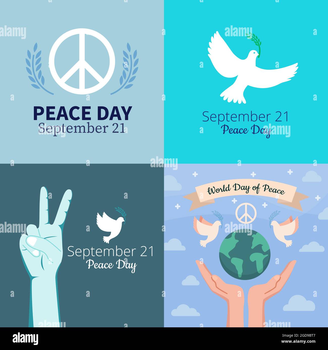 Satz flacher Vektorgrafiken. Handbewegung Stock Vektor