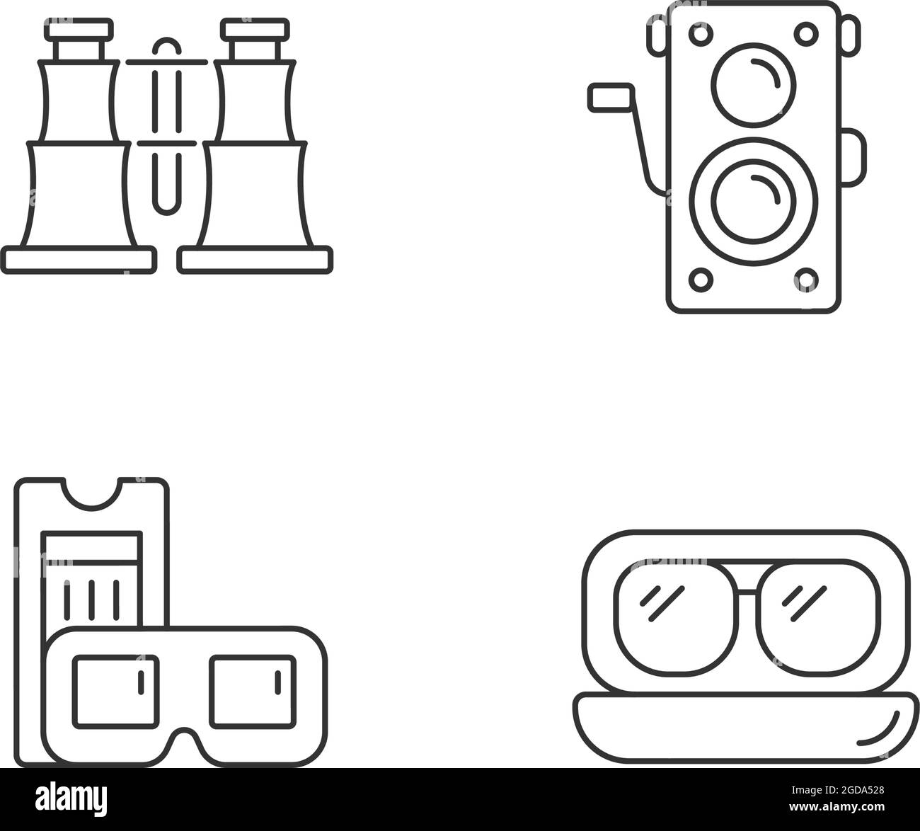 Authentische Vintage lineare Ikonen Set Stock Vektor