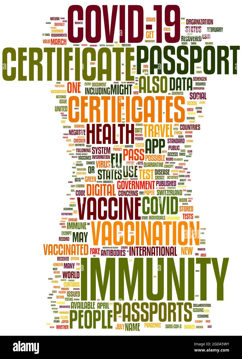 Immunität Pass - Green Pass Stockfoto