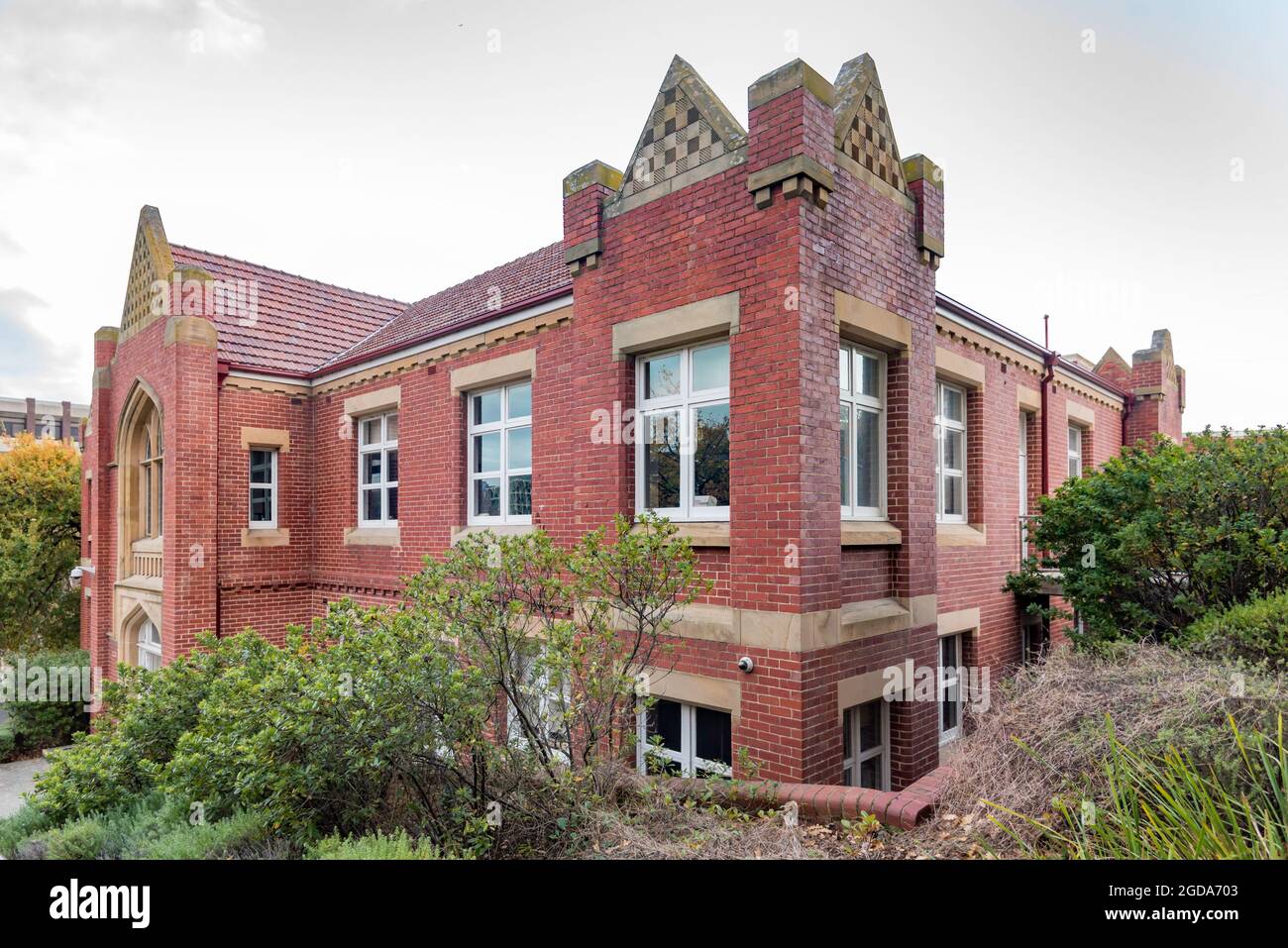 Das Gebäude der University of Tasmania, Domain Campus, Nursing & Midwifery in Glebe, Hobart, ist Teil der School of Health Sciences Stockfoto