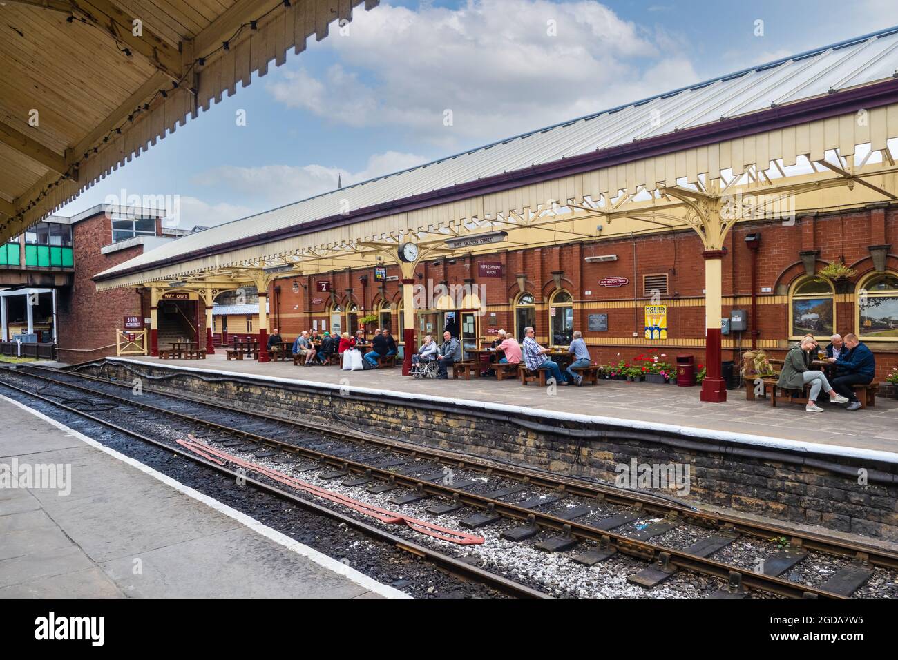 11.08.21 Bury, Greater Manchester, Großbritannien. Die East Lancashire Railway ist eine 12+1⁄2-Meilen-Eisenbahnstrecke im Nordwesten Englands, die zwischen Hey verläuft Stockfoto