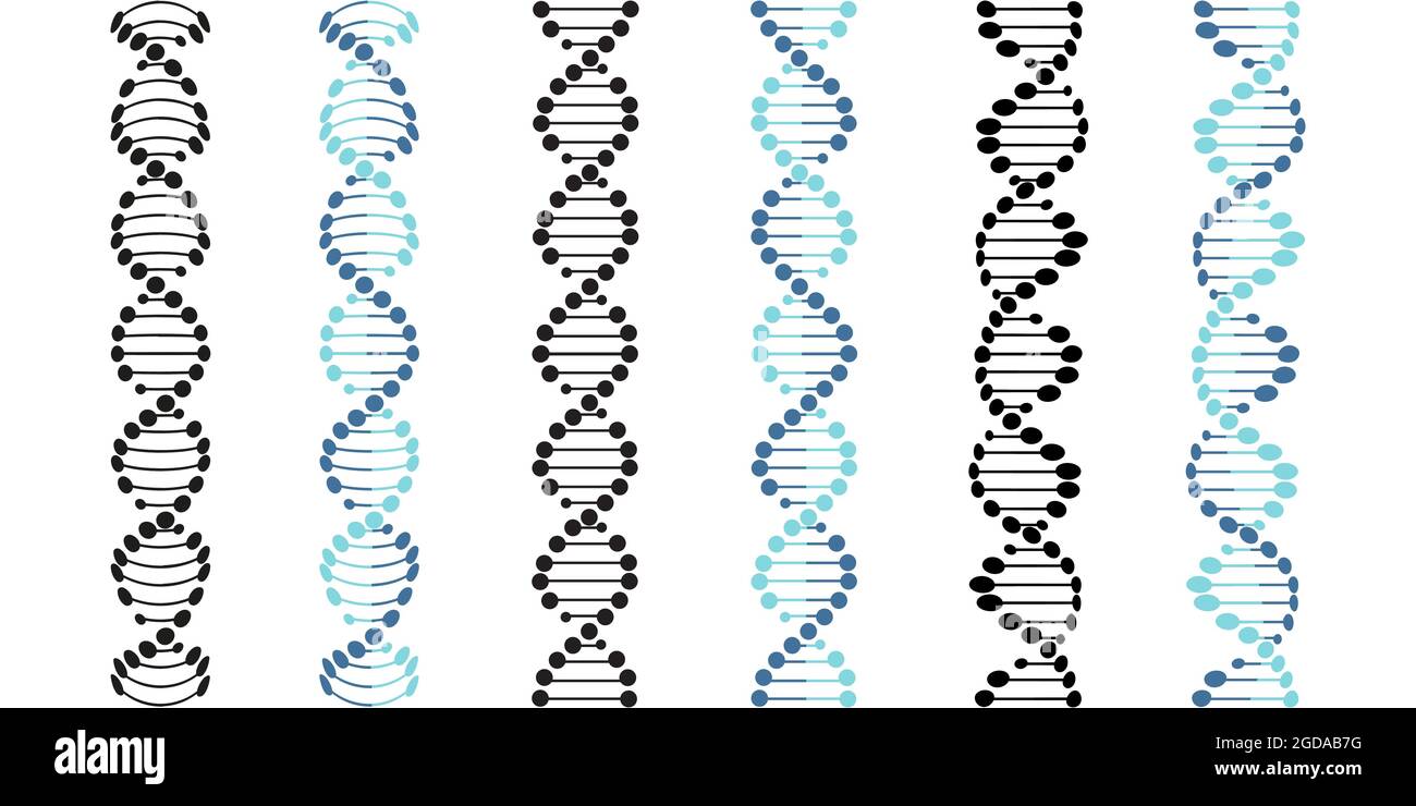 Satz von DNA- oder Chromosomensymbolen. Stock Vektor Satz von DNA- oder Chromosomensymbolen. Stock Vektor