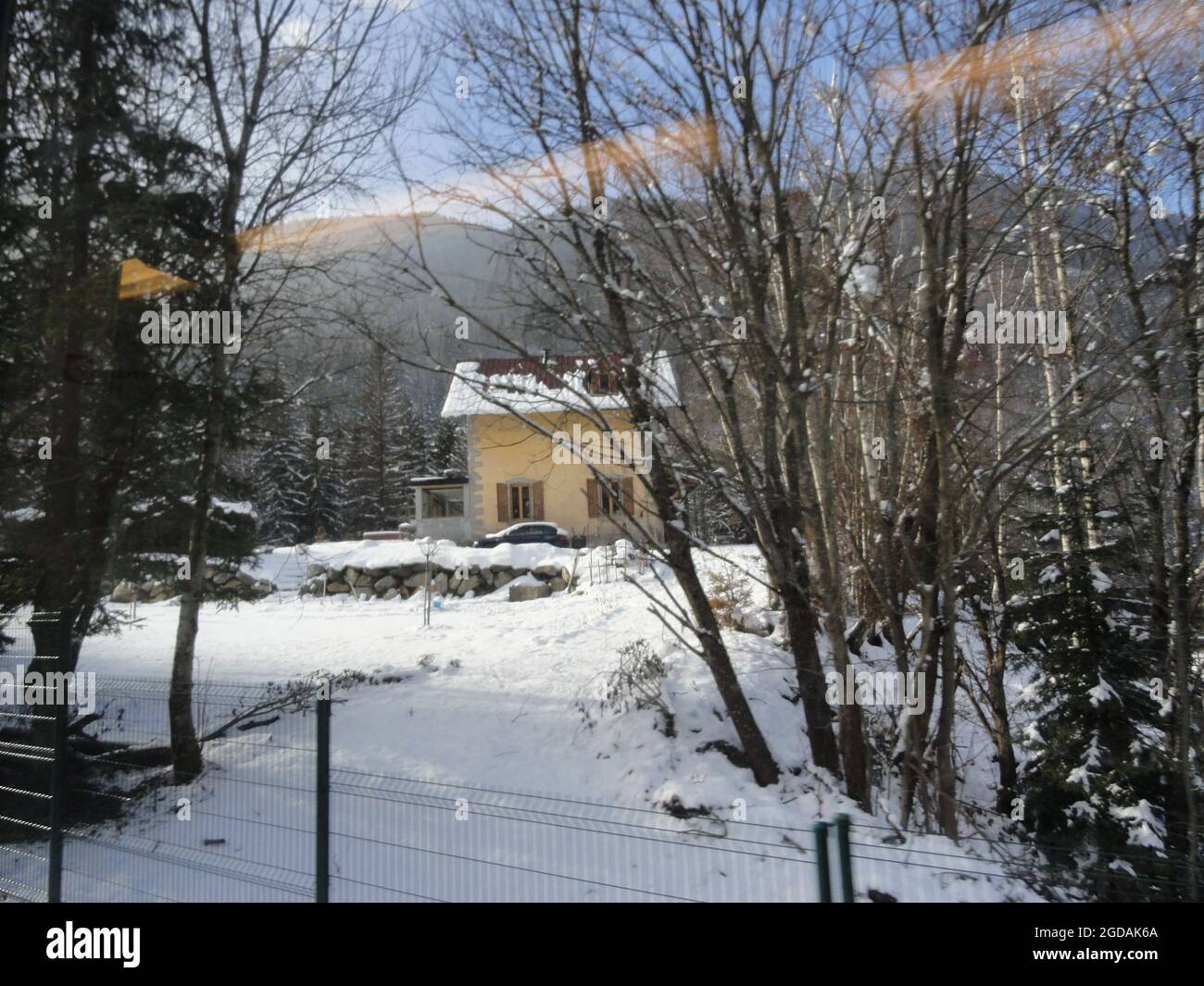 Paysages : vue du Petit train de Chamonix en hiver Stockfoto