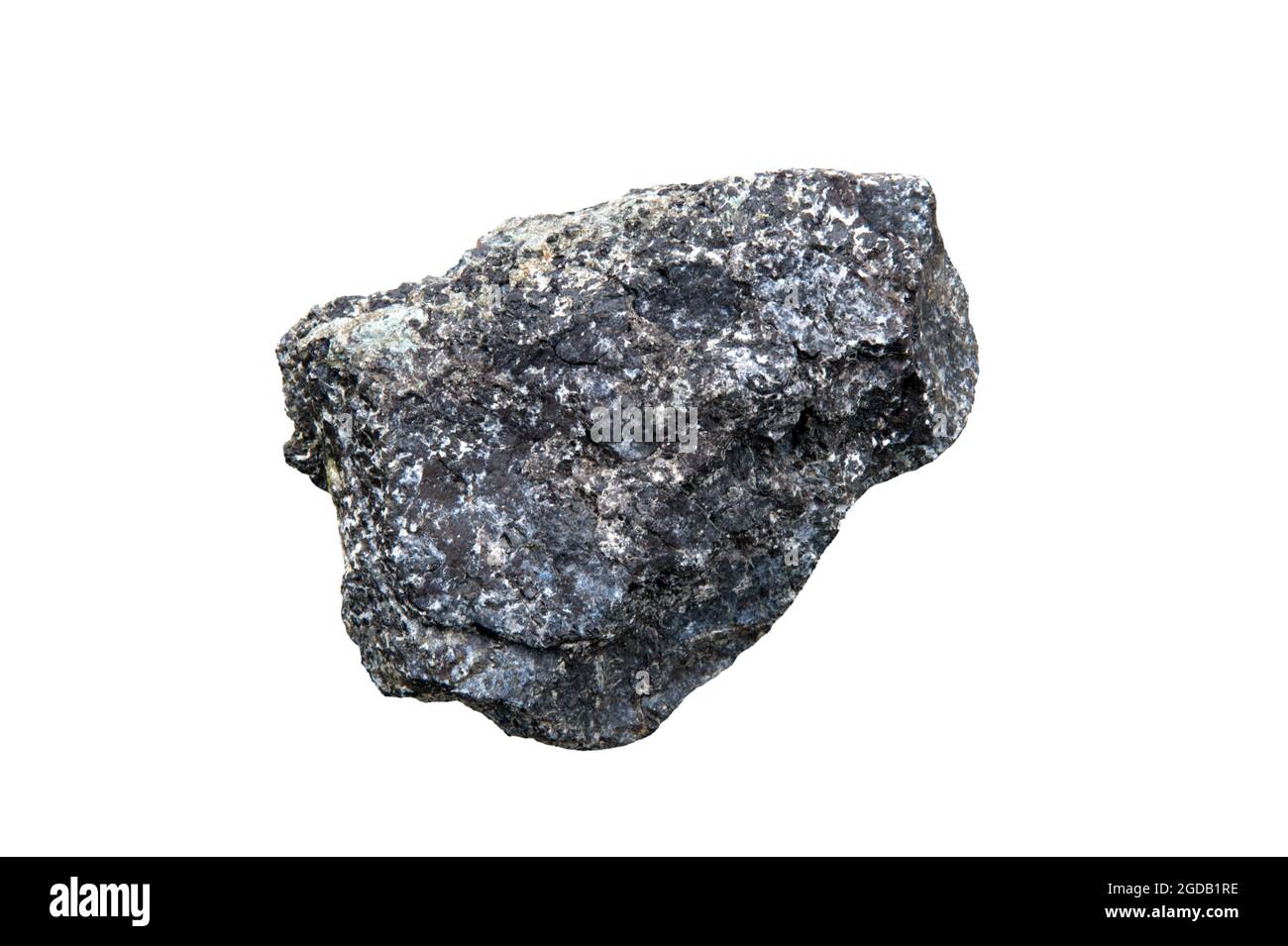 Eine Probe von Chromit - einem kristallinen Mineral, das hauptsächlich aus Eisenoxid- und Chromoxidverbindungen besteht. Stockfoto