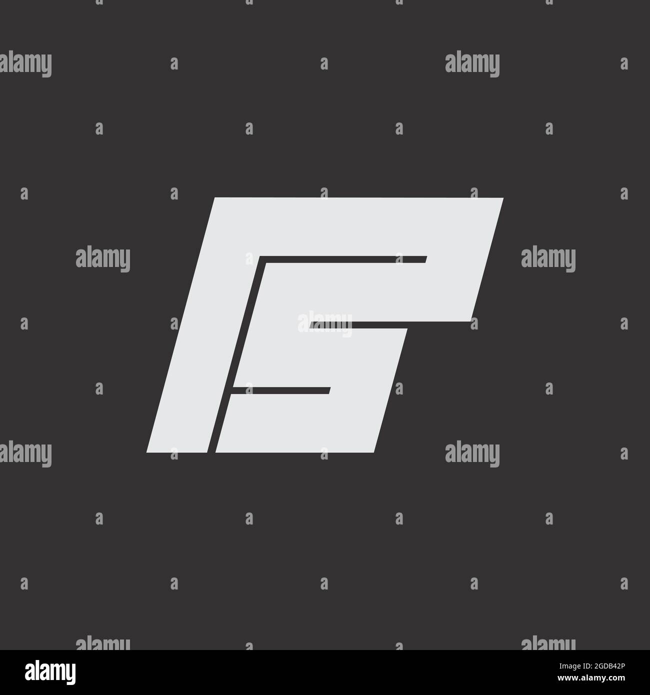 Vektorvorlage für das PS-Logo im Letter-Format Stock Vektor