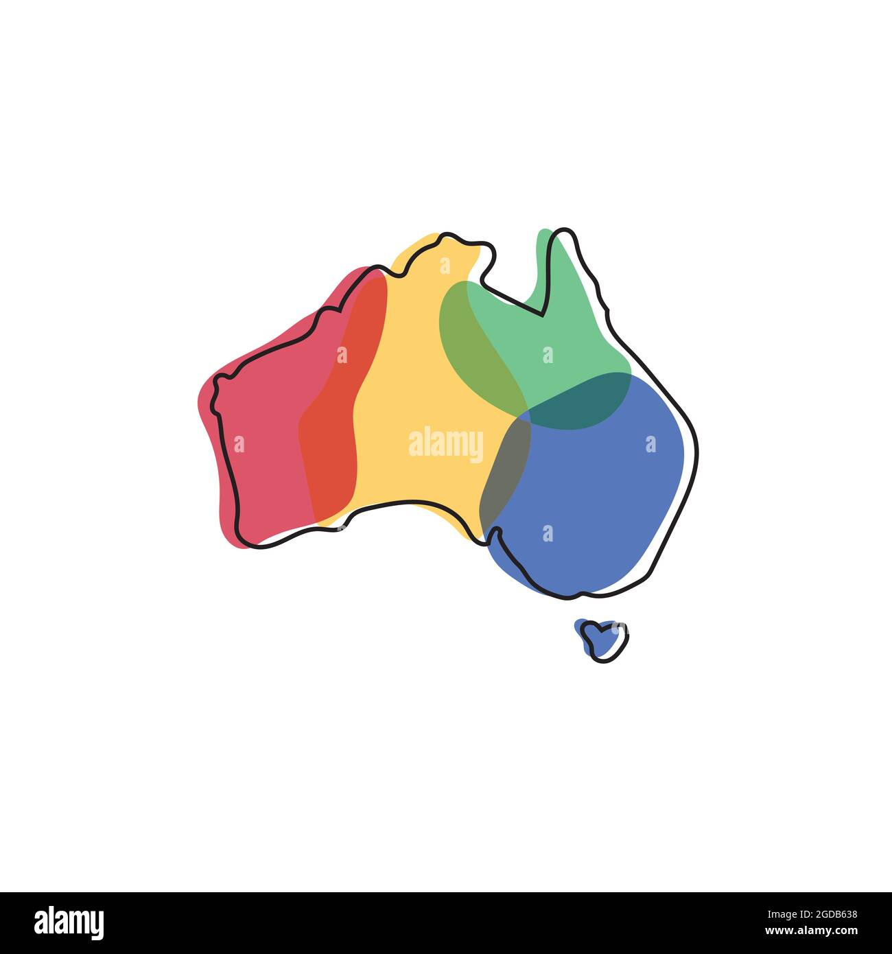 Australien Karte Logo Design Illustration Vektor Vorlage Stock Vektor